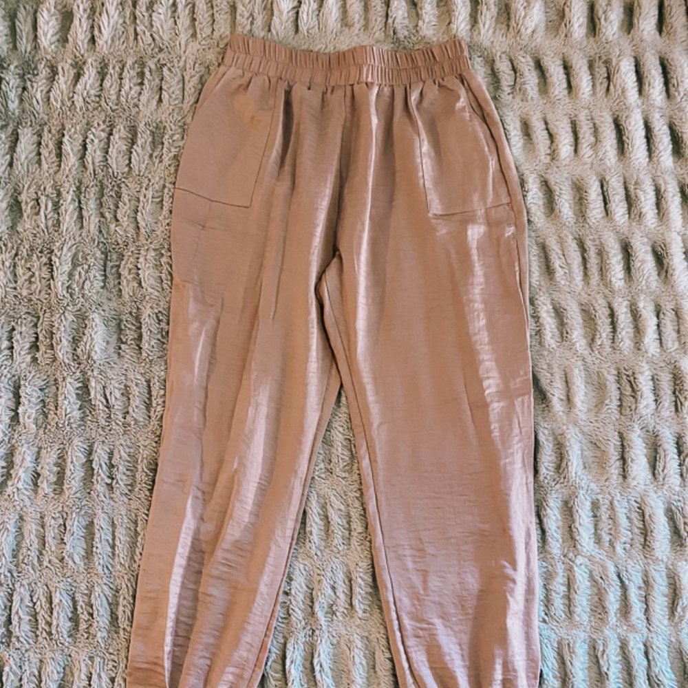 Gold Satin Joggers